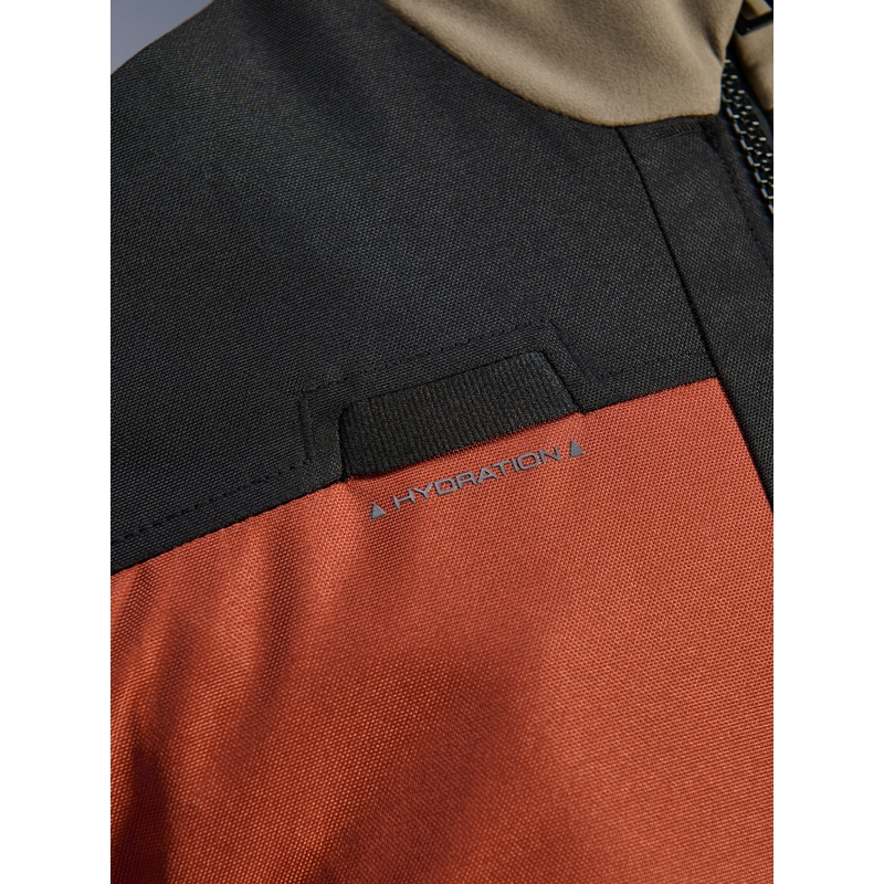 Bunda na motorku Alpinestars Andes V4 Drystar světle hnědo-tmavě oranžovo-černá
