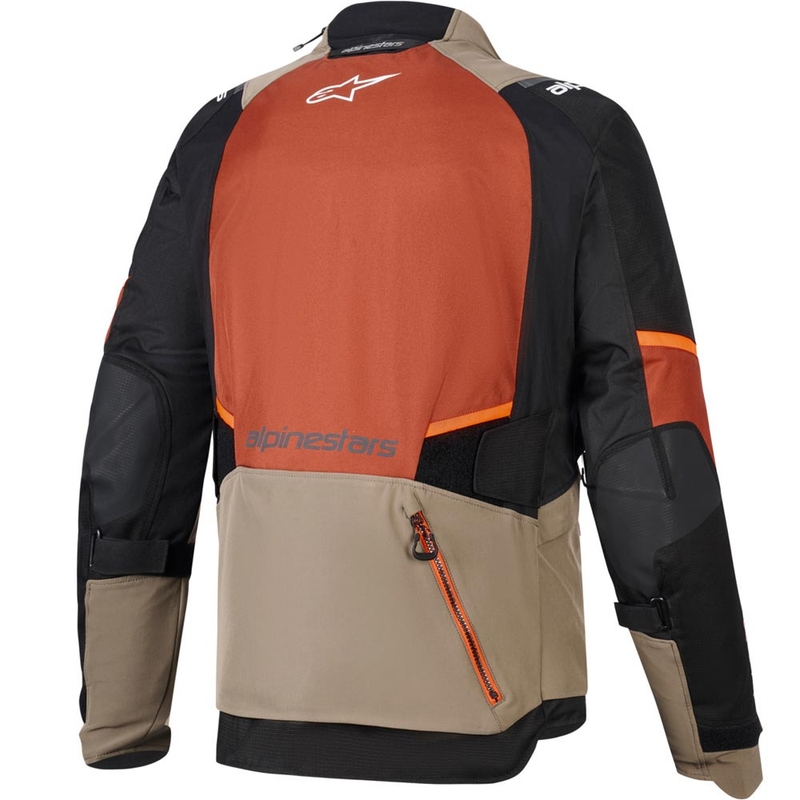 Bunda na motorku Alpinestars Andes V4 Drystar světle hnědo-tmavě oranžovo-černá
