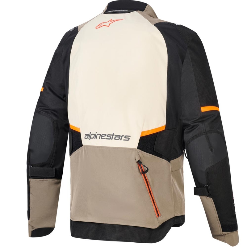 Bunda na motorku Alpinestars Andes V4 Drystar krémovo-světle hnědo-černo-fluo oranžová