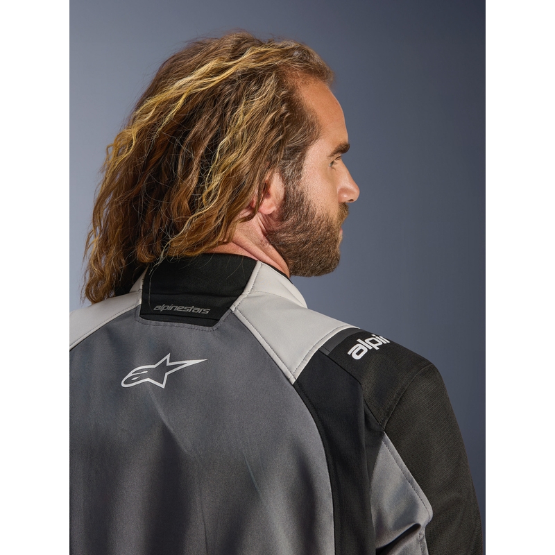 Bunda na motorku Alpinestars Andes V4 Drystar tmavě šedo-světle šedo-černo-fluo žlutá