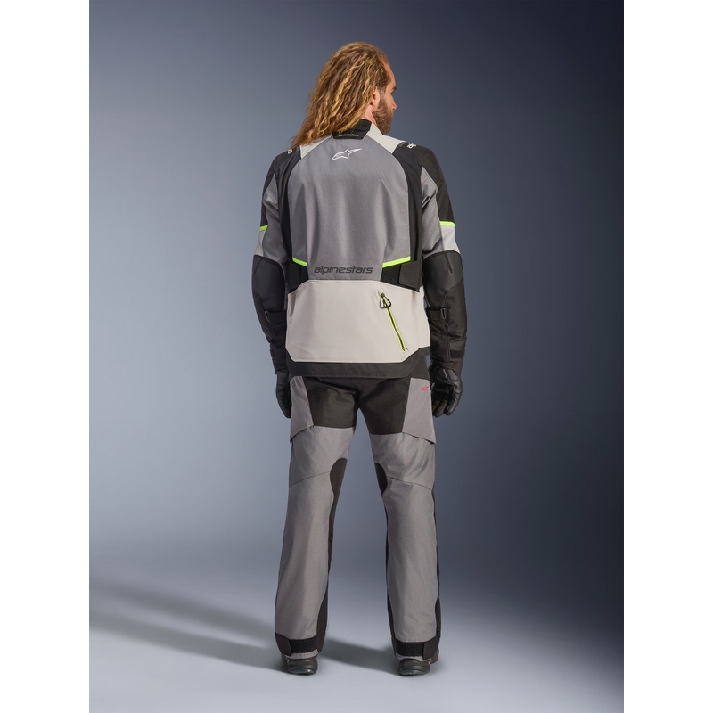 Bunda na motorku Alpinestars Andes V4 Drystar tmavě šedo-světle šedo-černo-fluo žlutá