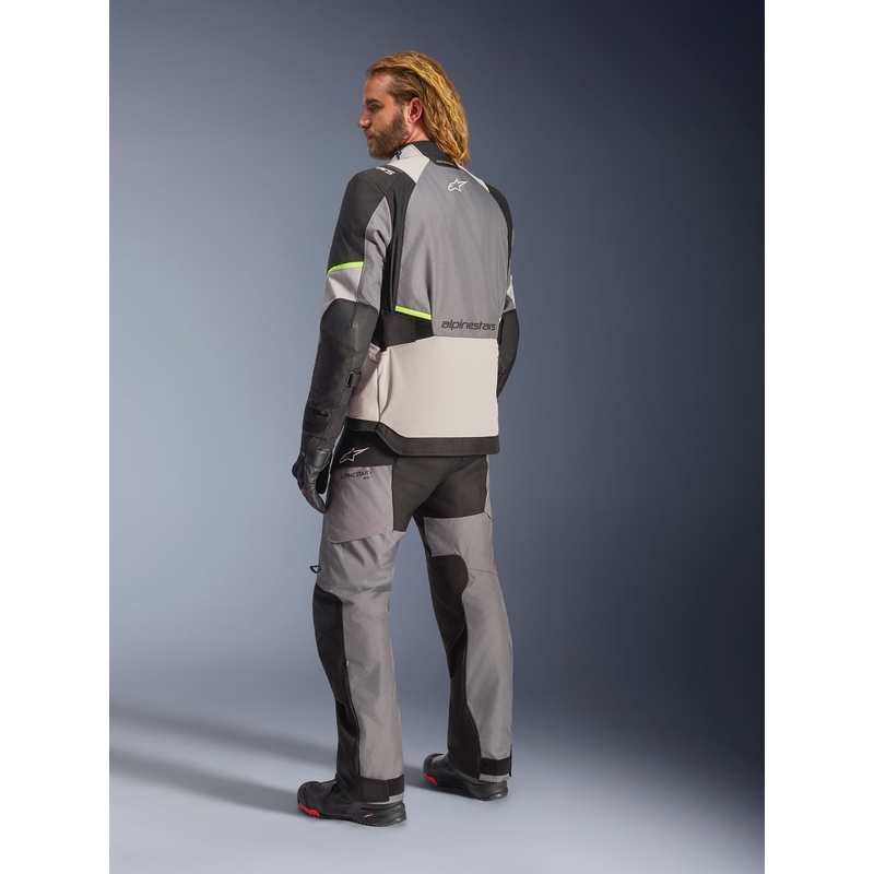 Bunda na motorku Alpinestars Andes V4 Drystar tmavě šedo-světle šedo-černo-fluo žlutá