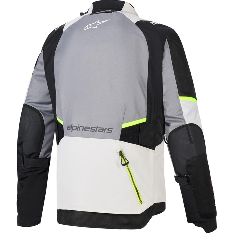 Bunda na motorku Alpinestars Andes V4 Drystar tmavě šedo-světle šedo-černo-fluo žlutá