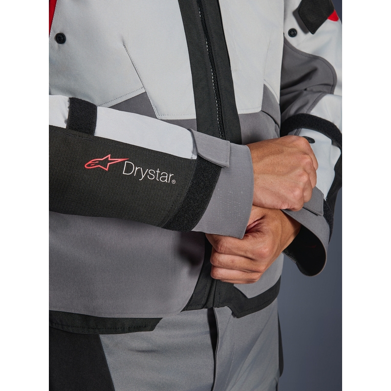 Bunda na motorku Alpinestars Andes V4 Drystar tmavě šedo-světle šedo-černo-červená