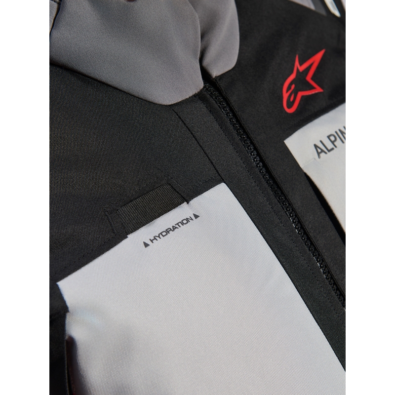 Bunda na motorku Alpinestars Andes V4 Drystar tmavě šedo-světle šedo-černo-červená