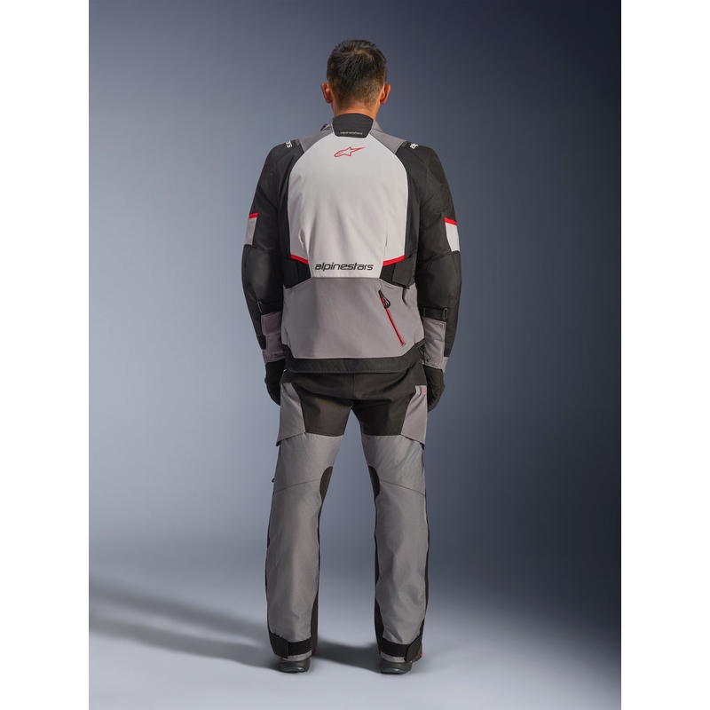 Bunda na motorku Alpinestars Andes V4 Drystar tmavě šedo-světle šedo-černo-červená
