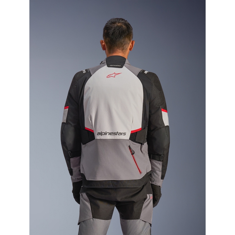 Bunda na motorku Alpinestars Andes V4 Drystar tmavě šedo-světle šedo-černo-červená