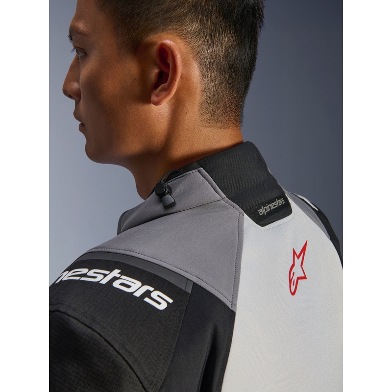 Bunda na motorku Alpinestars Andes V4 Drystar tmavě šedo-světle šedo-černo-červená