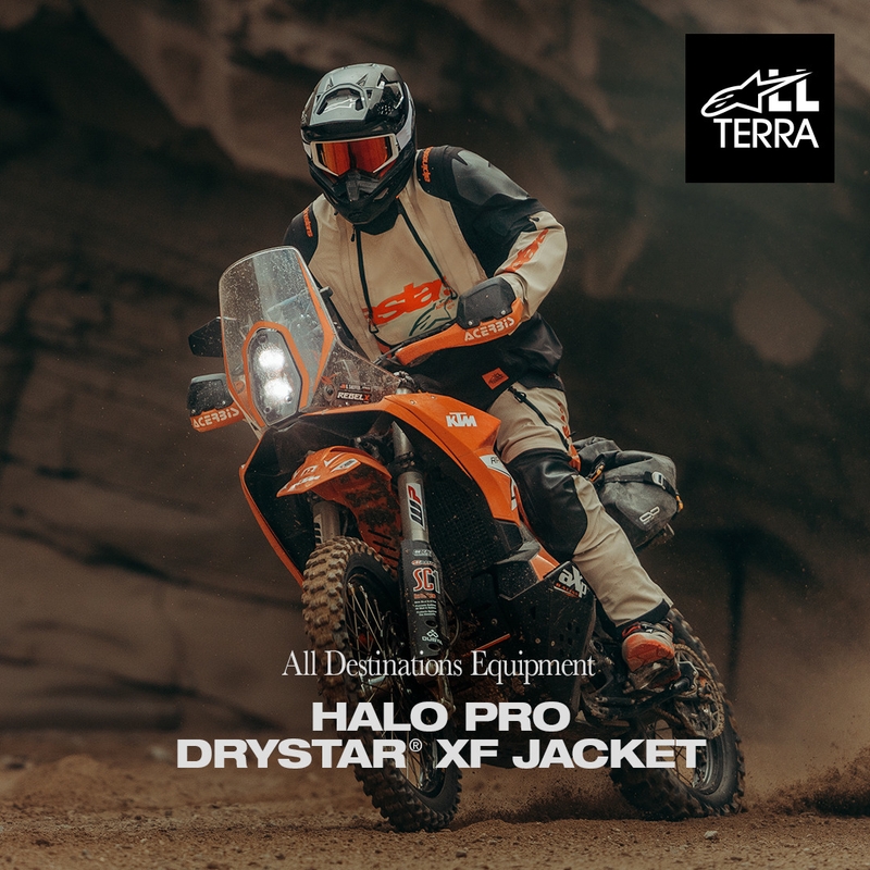 Bunda na motorku Alpinestars Halo PRO Drystar XF krémovo-černo-červená