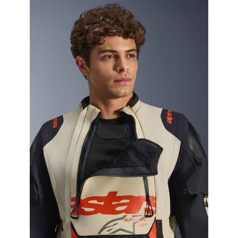 Bunda na motorku Alpinestars Halo PRO Drystar XF krémovo-černo-červená