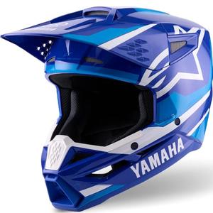 Dětská motokrosová helma na motorku Alpinestars S-M3 YAMAHA kolekce modro-bílá