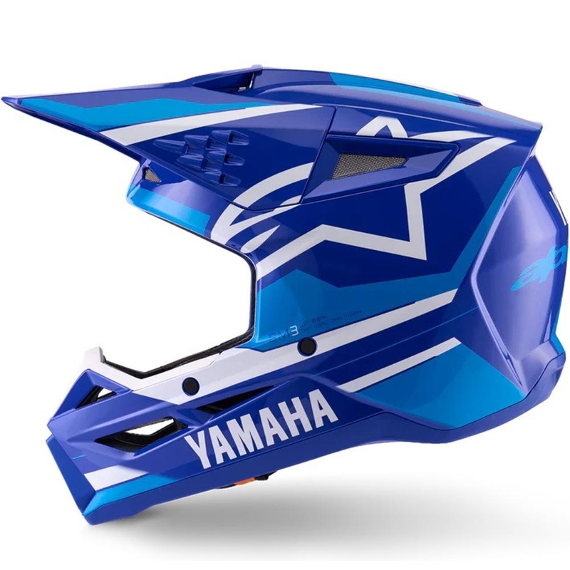 Dětská motokrosová helma na motorku Alpinestars S-M3 YAMAHA kolekce modro-bílá