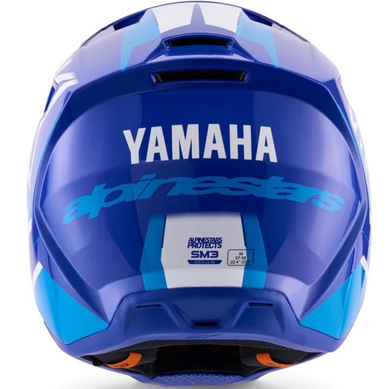 Dětská motokrosová helma na motorku Alpinestars S-M3 YAMAHA kolekce modro-bílá