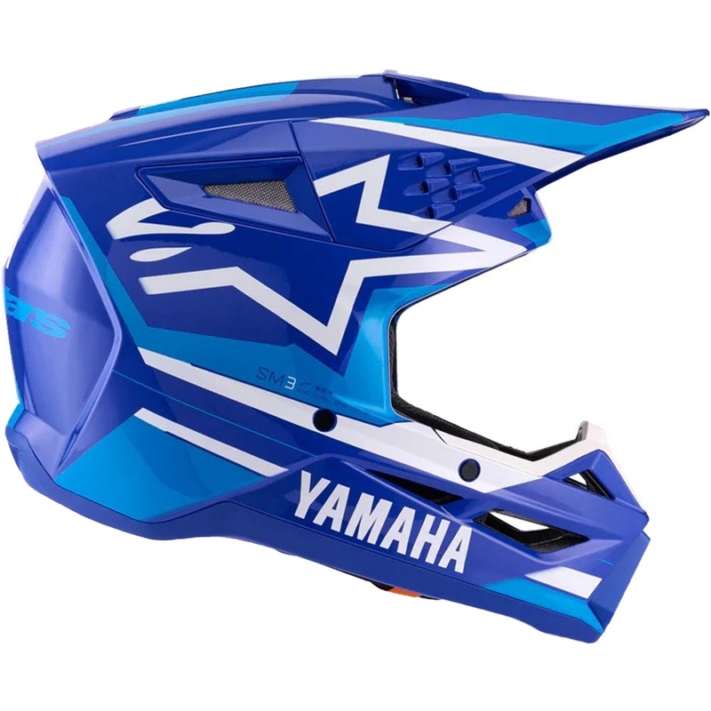 Dětská motokrosová helma na motorku Alpinestars S-M3 YAMAHA kolekce modro-bílá