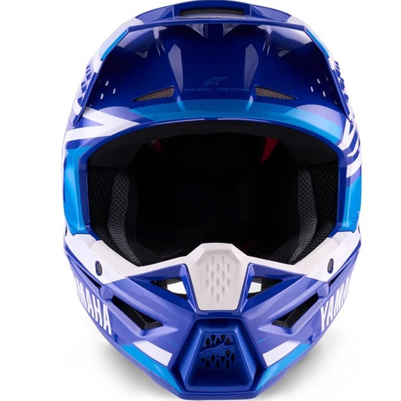 Dětská motokrosová helma na motorku Alpinestars S-M3 YAMAHA kolekce modro-bílá