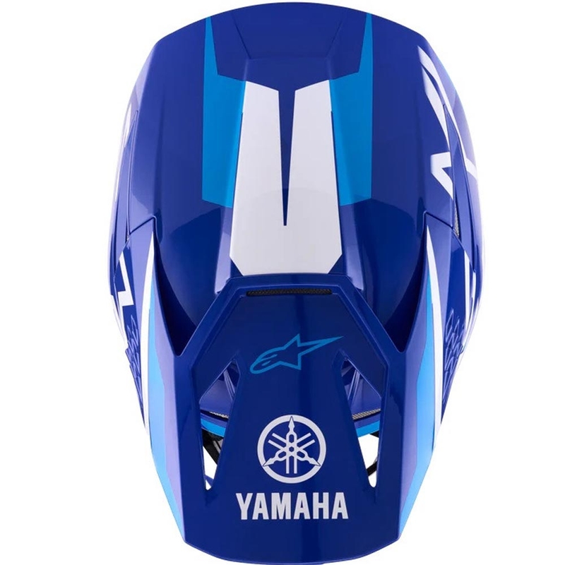 Dětská motokrosová helma na motorku Alpinestars S-M3 YAMAHA kolekce modro-bílá