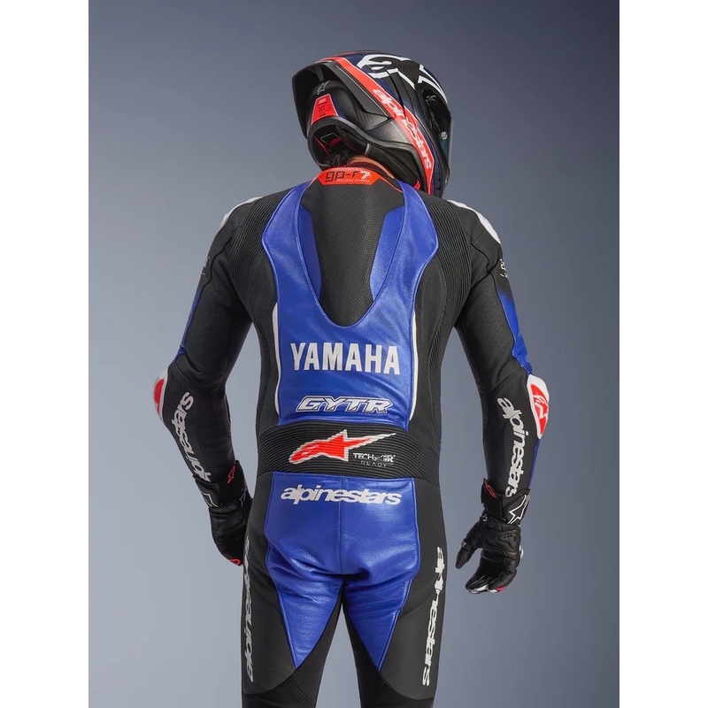 Jednodílná kožená kombinéza na motorku Alpinestars GP-R7 YAMAHA GYTR kolekce TECH-AIR kompatibilní modro-černo-bílo-červená