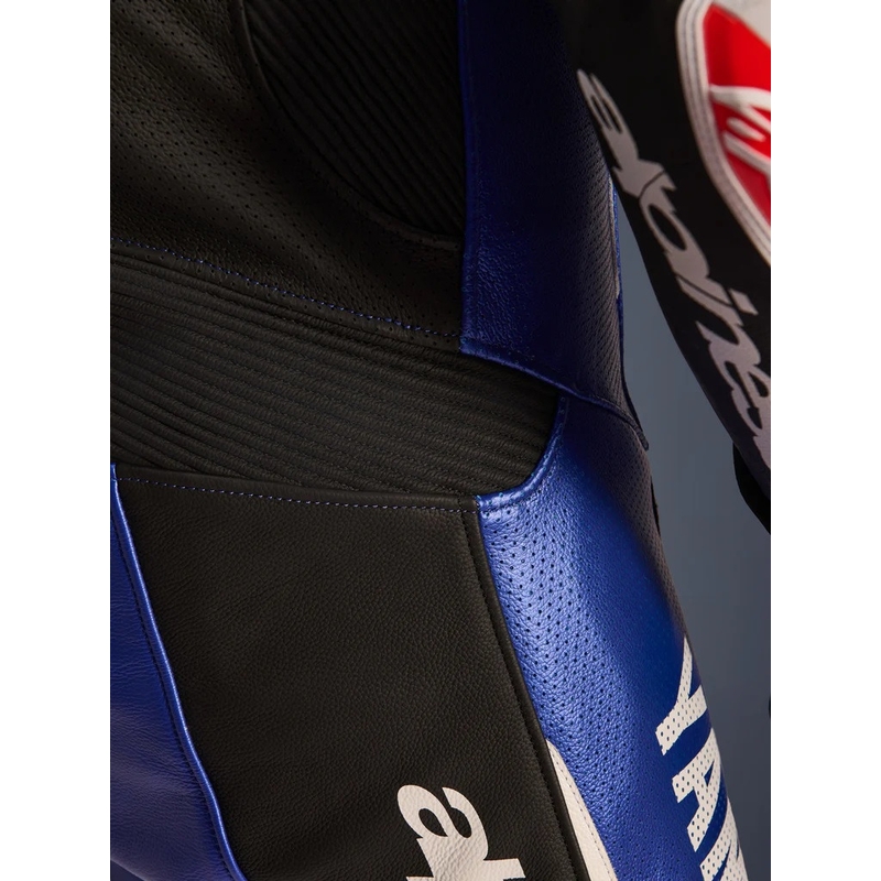 Jednodílná kožená kombinéza na motorku Alpinestars GP-R7 YAMAHA GYTR kolekce TECH-AIR kompatibilní modro-černo-bílo-červená