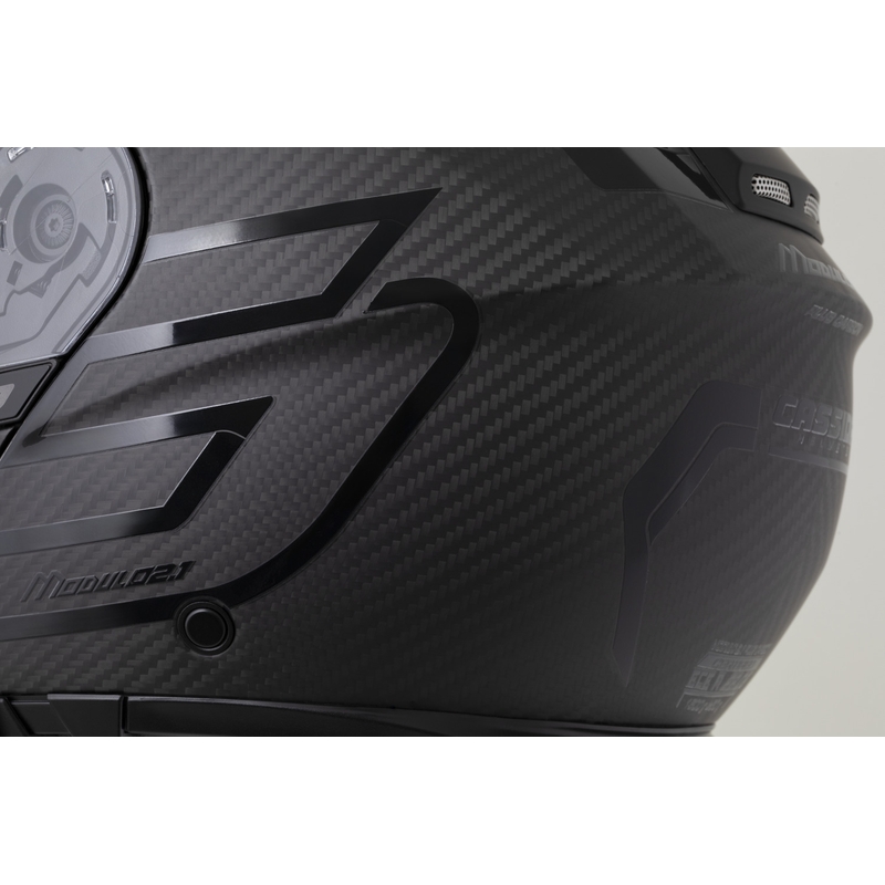 Vyklápěcí helma na motorku Cassida Modulo 2.1 Plus Carbon BlackOut matná černá