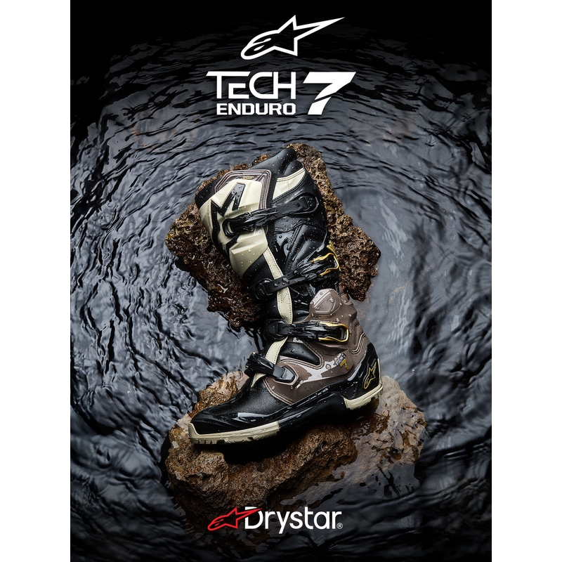 Boty na motorku Alpinestars TECH 7 Enduro Drystar černo-tmavě šedo-zlaté