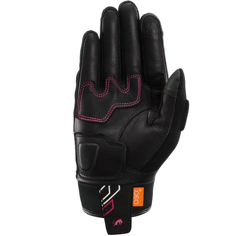 Dámské rukavice na motorku Furygan Jet Neon D3O® Evo černo-bílo-růžové