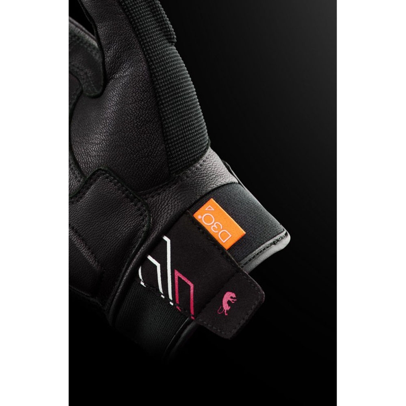 Dámské rukavice na motorku Furygan Jet Neon D3O® Evo černo-bílo-růžové