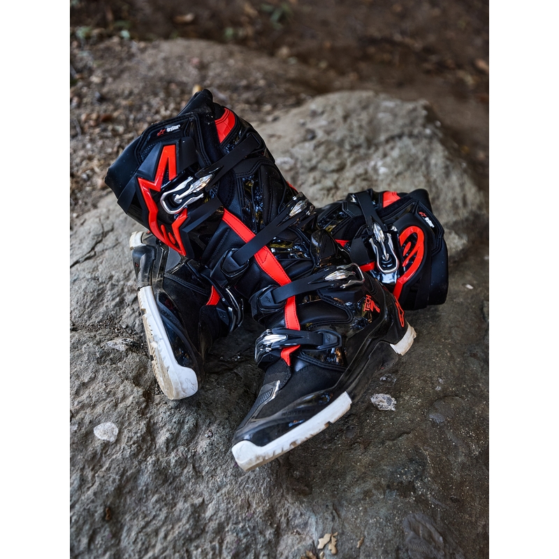Boty na motorku Alpinestars TECH 7 Enduro Drystar černo-fluo červeno-bílé