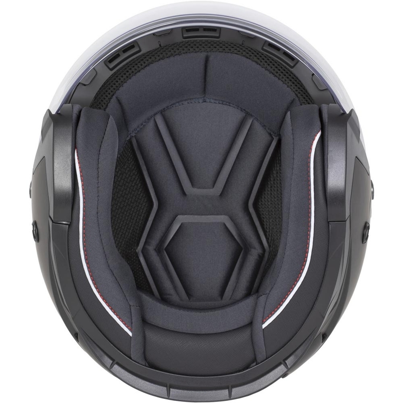 Otevřená helma na motorku Cassida Reflex 2.0 Safety bílo-červeno-šedo-reflexní stříbrná
