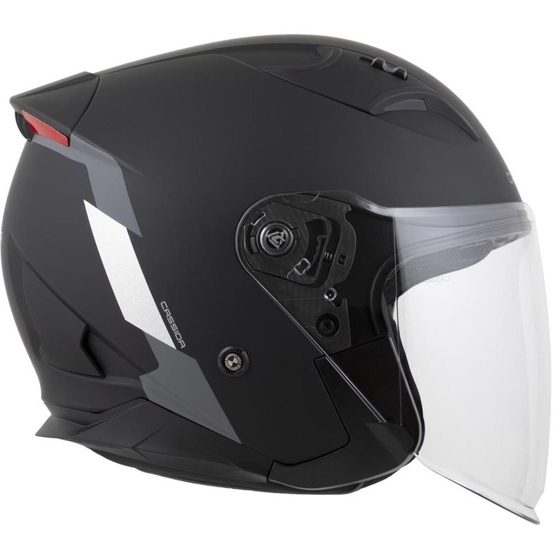 Otevřená helma na motorku Cassida Reflex 2.0 Safety matná černo-šedo-reflexní stříbrná