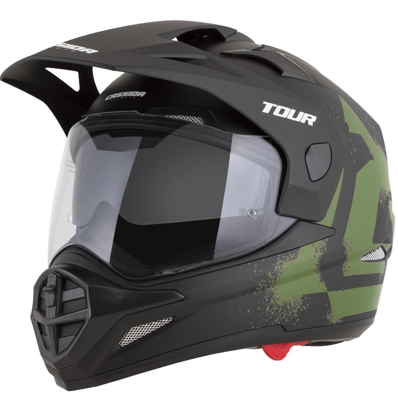 Enduro helma na motorku Cassida Tour 2.0 Crew matná černo-tmavě zelená