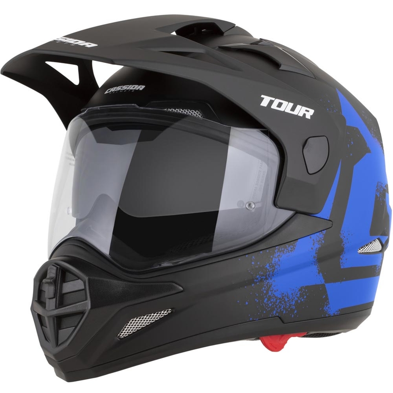 Enduro helma na motorku Cassida Tour 2.0 Crew matná černo-modrá