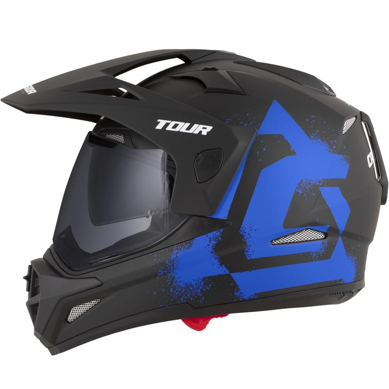 Enduro helma na motorku Cassida Tour 2.0 Crew matná černo-modrá