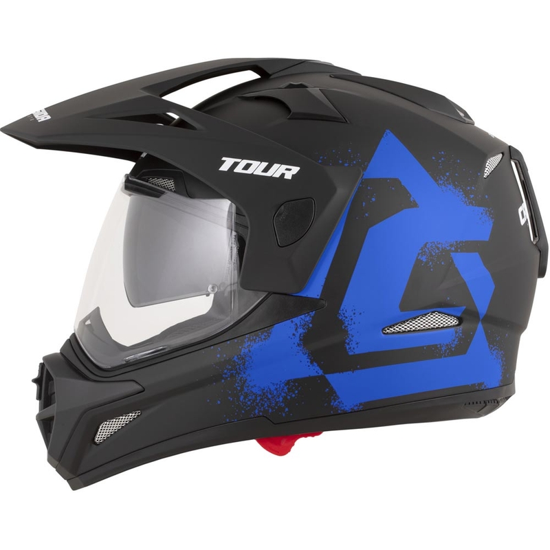 Enduro helma na motorku Cassida Tour 2.0 Crew matná černo-modrá