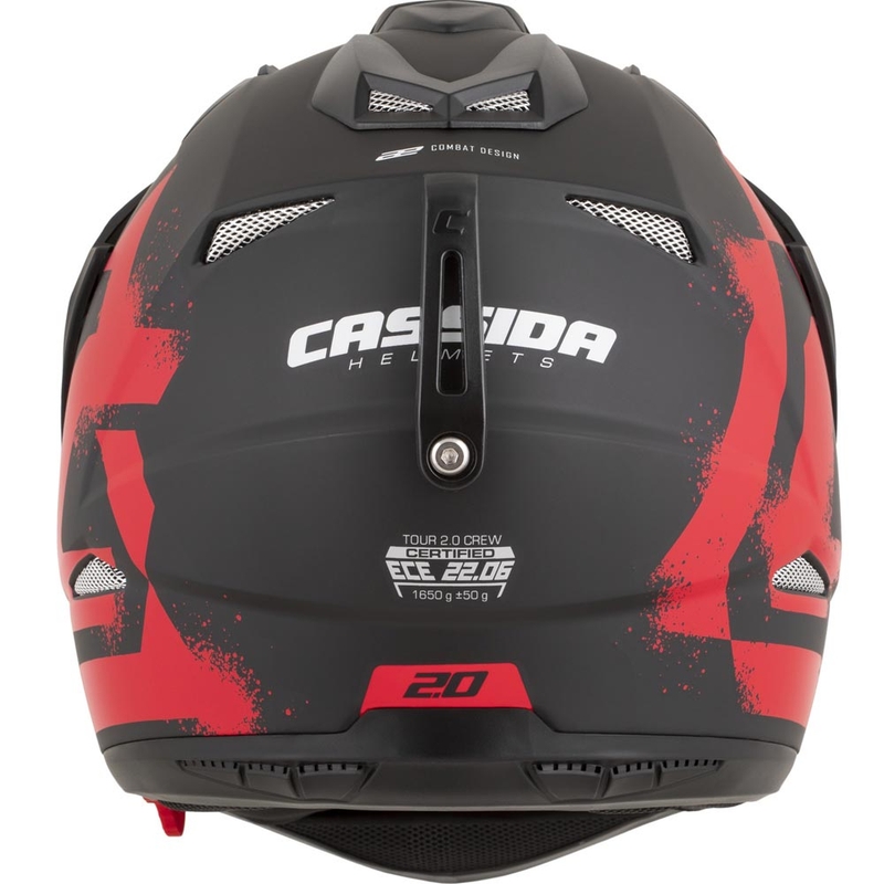 Enduro helma na motorku Cassida Tour 2.0 Crew matná černo-červená