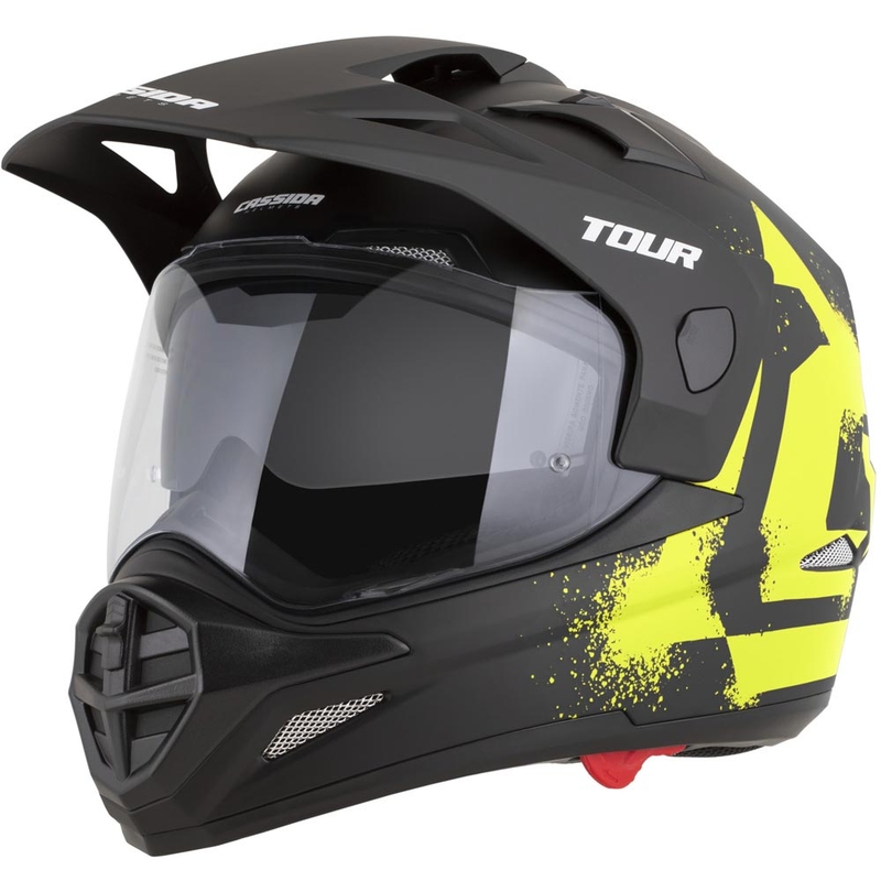 Enduro helma na motorku Cassida Tour 2.0 Crew matná černo-fluo žlutá