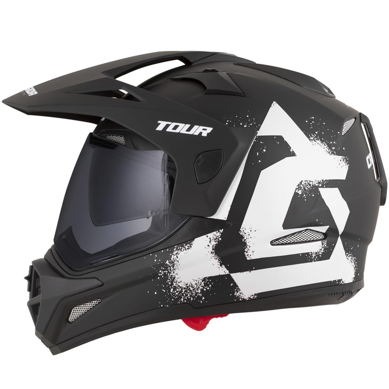 Enduro helma na motorku Cassida Tour 2.0 Crew matná černo-bílá