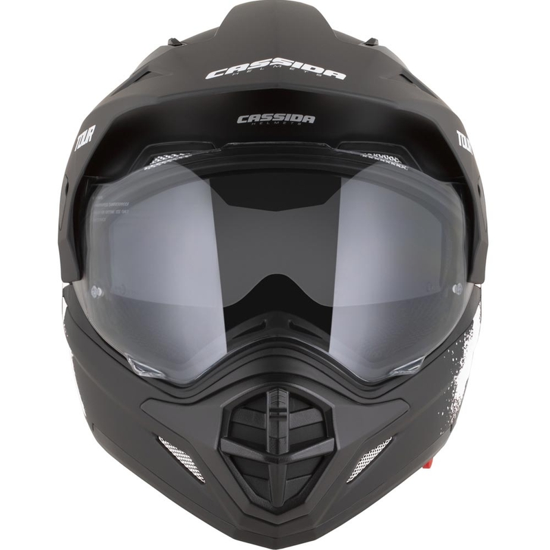 Enduro helma na motorku Cassida Tour 2.0 Crew matná černo-bílá