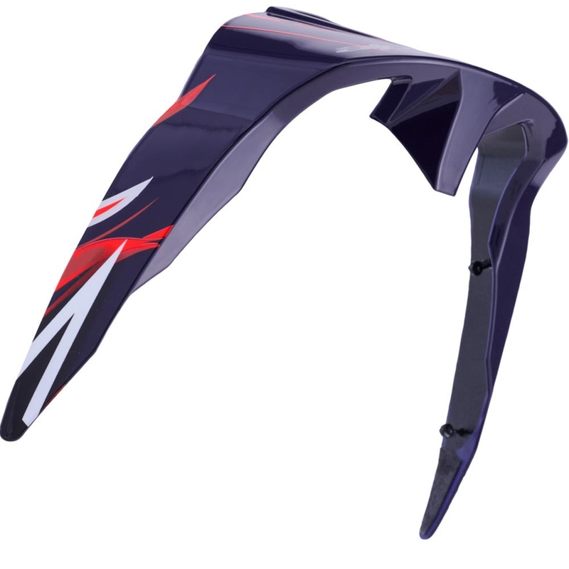Aerodynamický spoiler pro helmy na motorku Alpinestars Supertech R10 FLYTE standardní profil matný modro-červeno-bílý