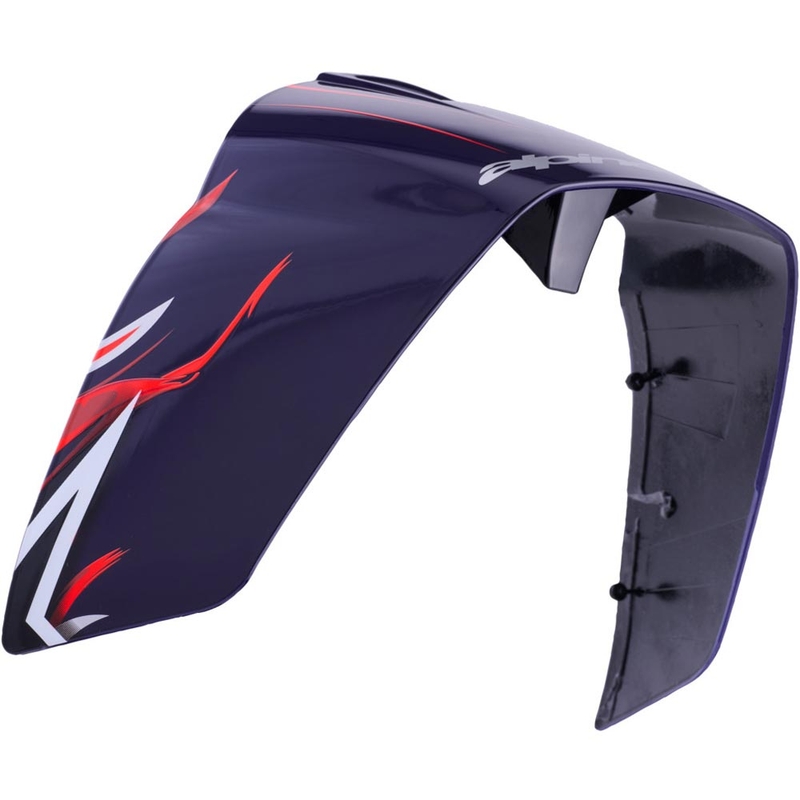 Aerodynamický spoiler pro helmy na motorku Alpinestars Supertech R10 FLYTE racing profil matný modro-červeno-bílý