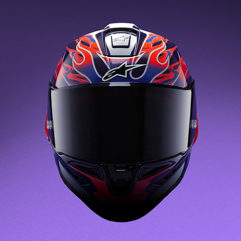 Integrální helma na motorku Alpinestars Supertech R-10 Flyte limitovaná edice Jorge Martin fialovo-červená