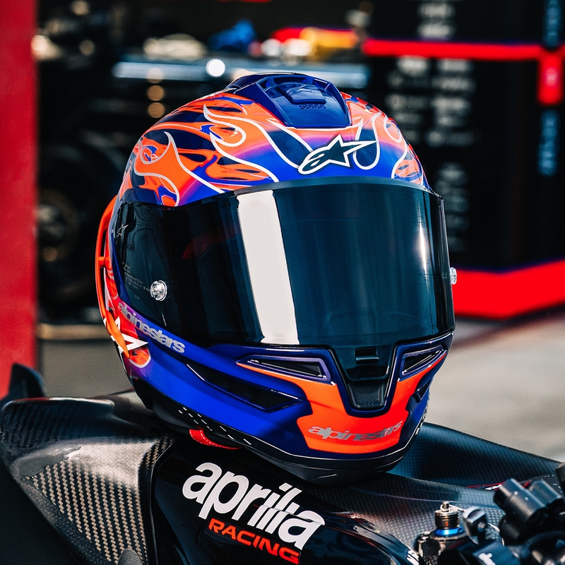 Integrální helma na motorku Alpinestars Supertech R-10 Flyte limitovaná edice Jorge Martin fialovo-červená