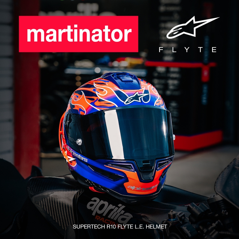 Integrální helma na motorku Alpinestars Supertech R-10 Flyte limitovaná edice Jorge Martin fialovo-červená