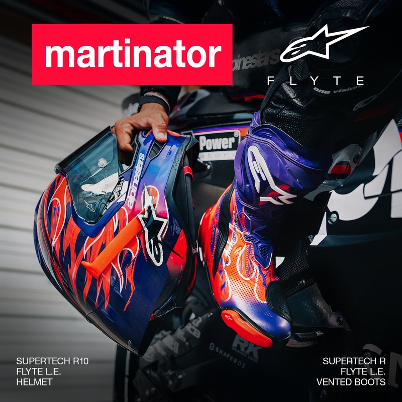 Integrální helma na motorku Alpinestars Supertech R-10 Flyte limitovaná edice Jorge Martin fialovo-červená