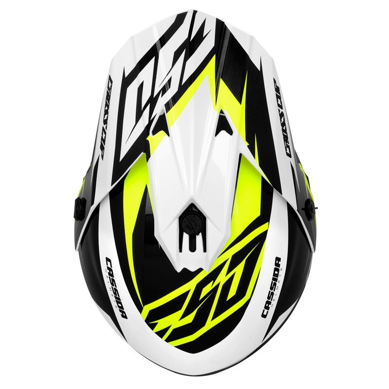 Motokrosová přilba Cassida Cross Cup Two černo-bílo-šedo-fluo žlutá