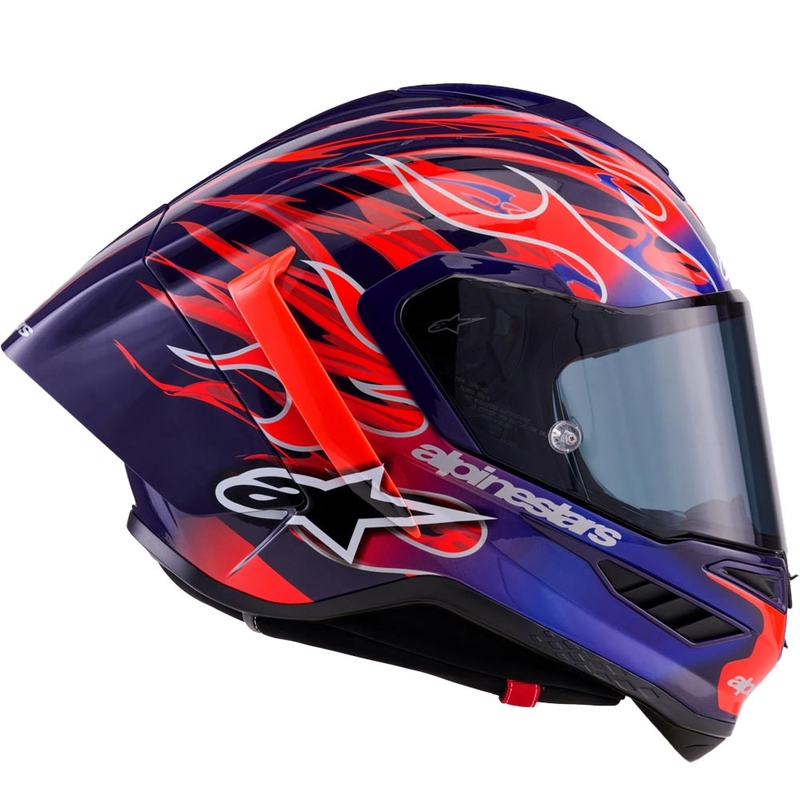 Integrální helma na motorku Alpinestars Supertech R-10 Flyte limitovaná edice Jorge Martin fialovo-červená
