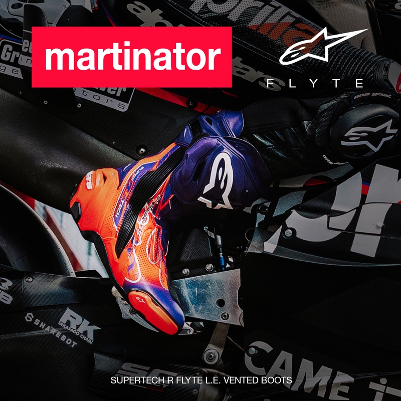 Boty na motorku Alpinestars Supertech R Vented Flyte limitovaná edice Jorge Martin fialovo-červeno-černé