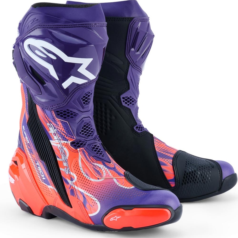 Boty na motorku Alpinestars Supertech R Vented Flyte limitovaná edice Jorge Martin fialovo-červeno-černé