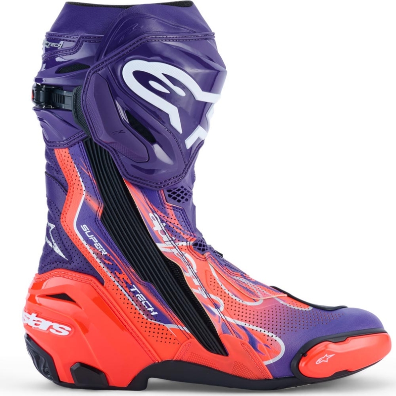 Boty na motorku Alpinestars Supertech R Vented Flyte limitovaná edice Jorge Martin fialovo-červeno-černé
