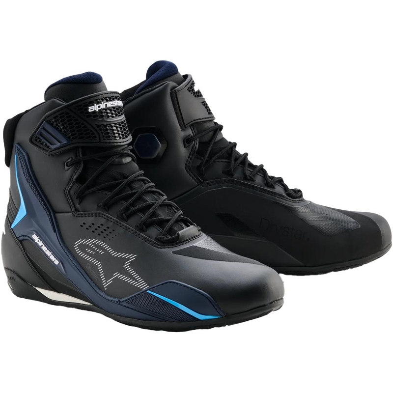 Boty na motorku Alpinestars Faster-4 Drystar černo-modro-bílé