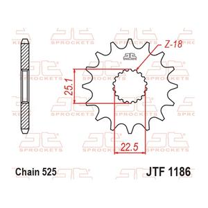 Řetězové kolečko JT JTF 1186-16RB 16 zubů, 525 pogumované